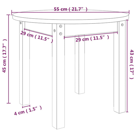 Salontafel Ø 55x45 cm massief grenenhout zwart MeubelReus