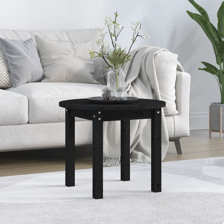 Salontafel Ø 55x45 cm massief grenenhout zwart MeubelReus