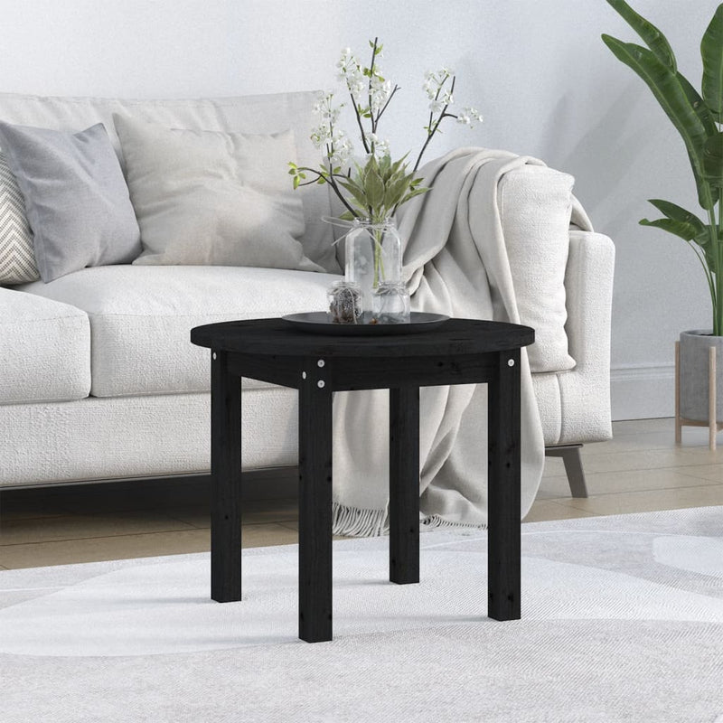 Salontafel Ø 55x45 cm massief grenenhout zwart MeubelReus