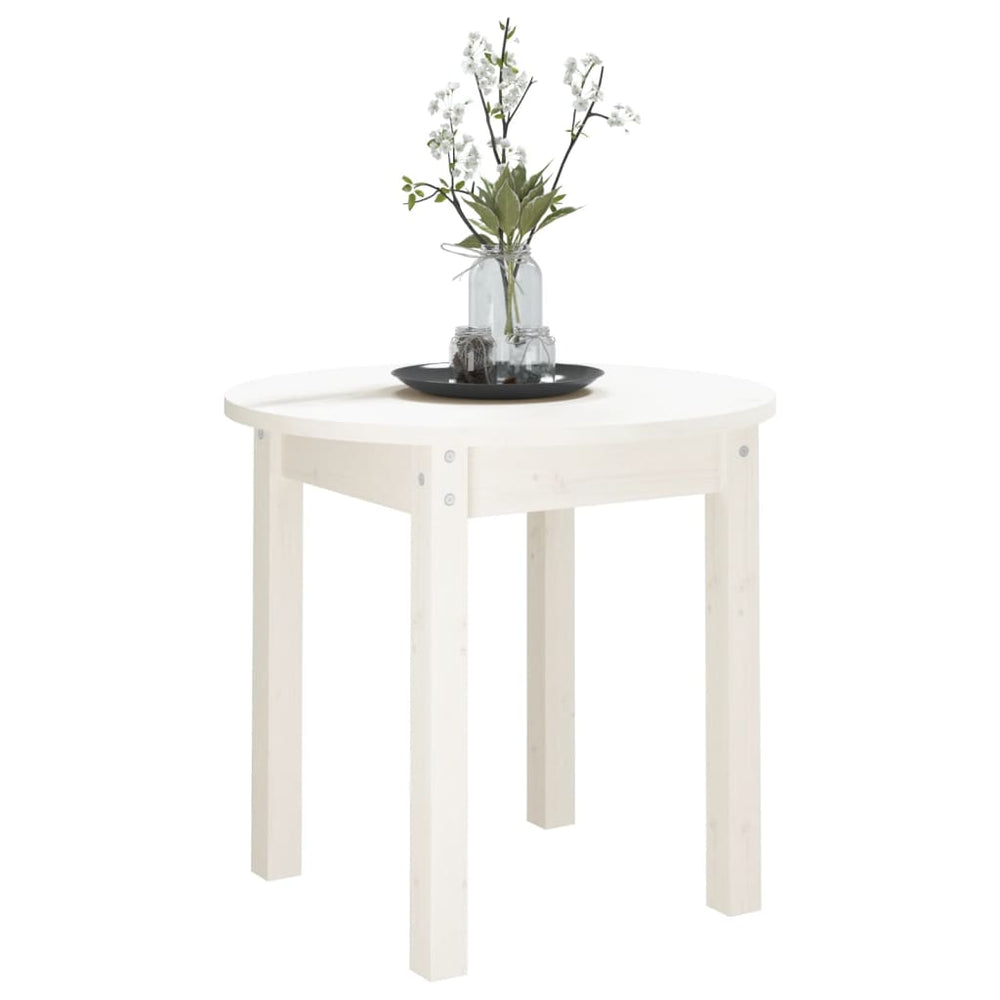 Salontafel Ø 45x40 cm massief grenenhout wit MeubelReus