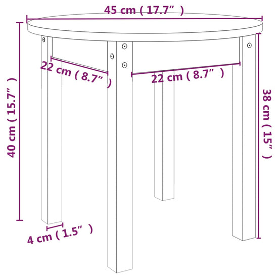 Salontafel Ø 45x40 cm massief grenenhout grijs MeubelReus