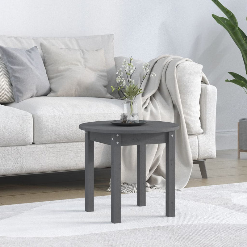 Salontafel Ø 45x40 cm massief grenenhout grijs MeubelReus