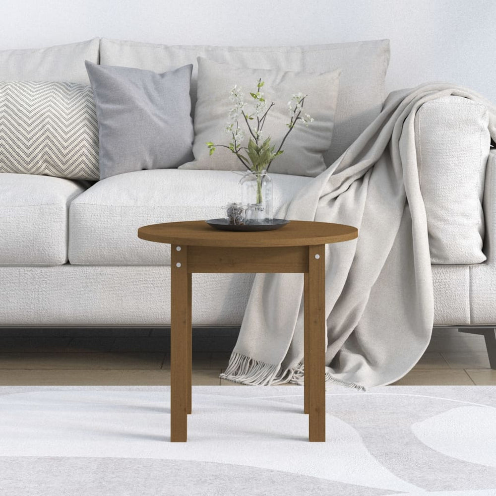 Salontafel Ø 45x40 cm massief grenenhout honingbruin MeubelReus