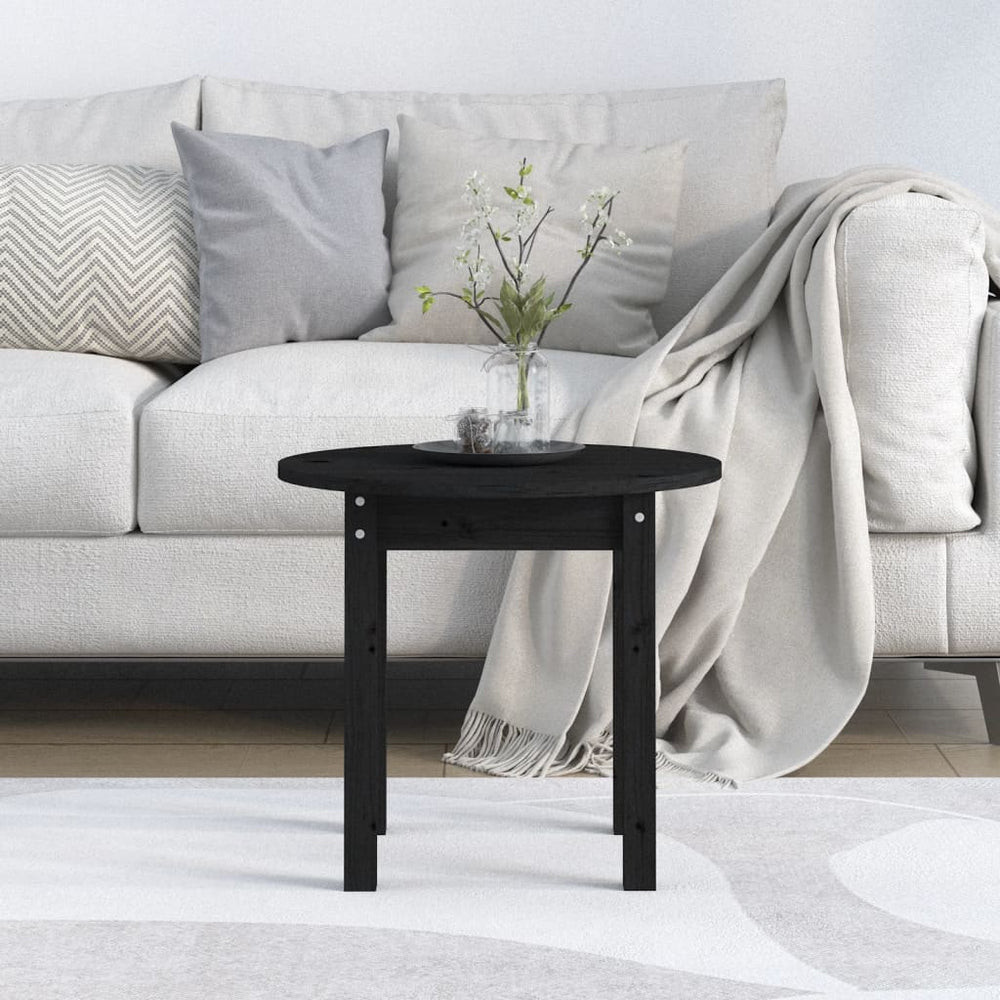 Salontafel Ø 45x40 cm massief grenenhout zwart MeubelReus