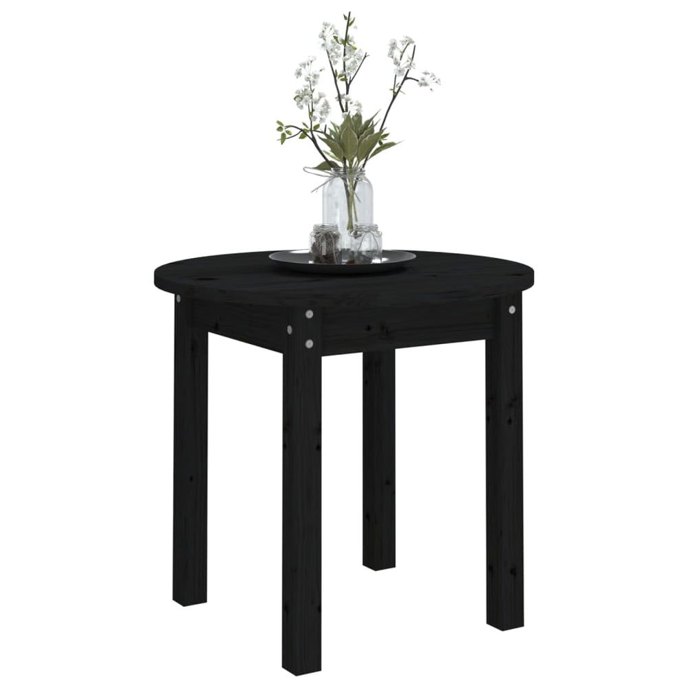 Salontafel Ø 45x40 cm massief grenenhout zwart MeubelReus