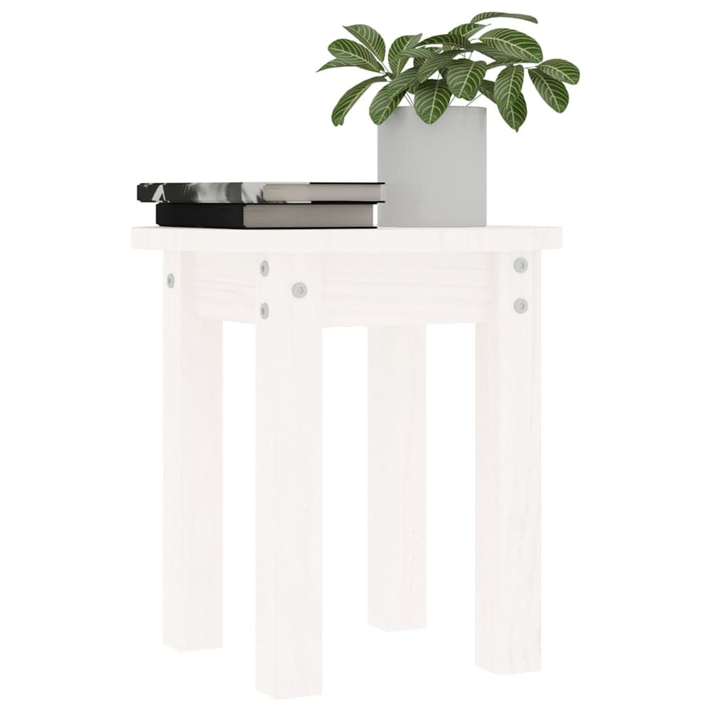 Salontafel Ø 35x35 cm massief grenenhout wit MeubelReus