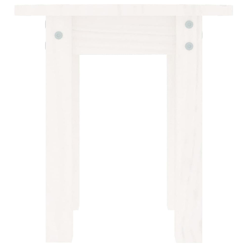 Salontafel Ø 35x35 cm massief grenenhout wit MeubelReus