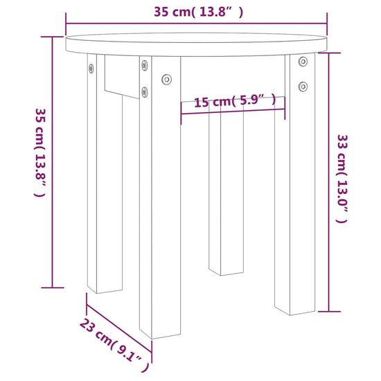 Salontafel Ø 35x35 cm massief grenenhout grijs MeubelReus