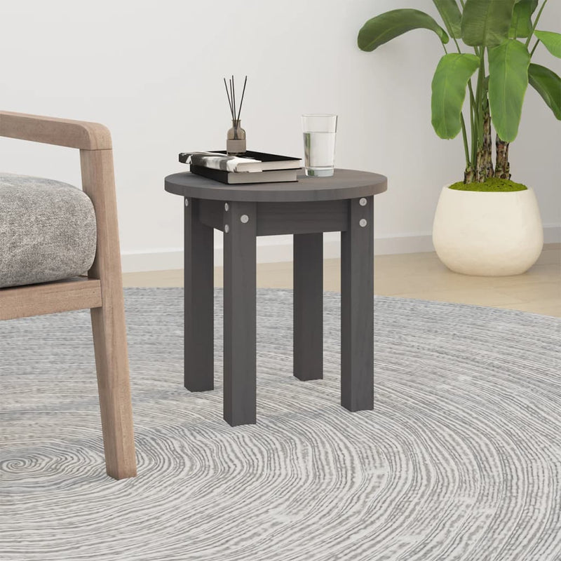 Salontafel Ø 35x35 cm massief grenenhout grijs MeubelReus