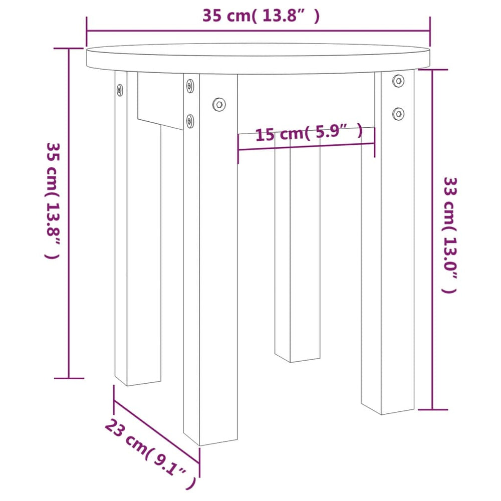 Salontafel Ø 35x35 cm massief grenenhout honingbruin MeubelReus