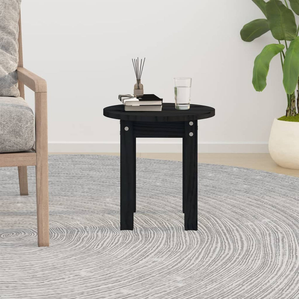 Salontafel Ø 35x35 cm massief grenenhout zwart MeubelReus