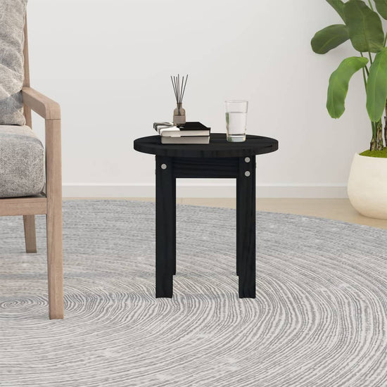 Salontafel Ø 35x35 cm massief grenenhout zwart MeubelReus
