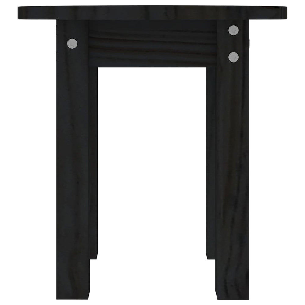 Salontafel Ø 35x35 cm massief grenenhout zwart MeubelReus