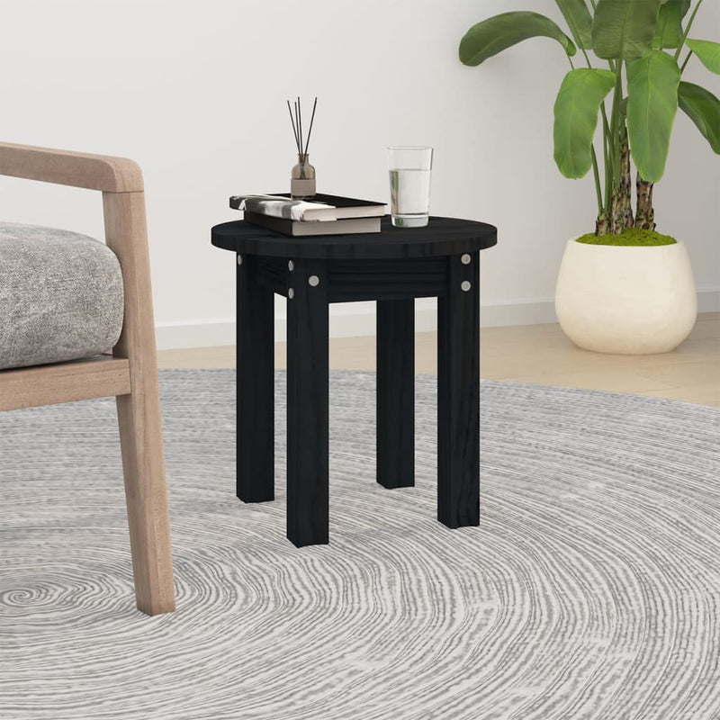 Salontafel Ø 35x35 cm massief grenenhout zwart MeubelReus