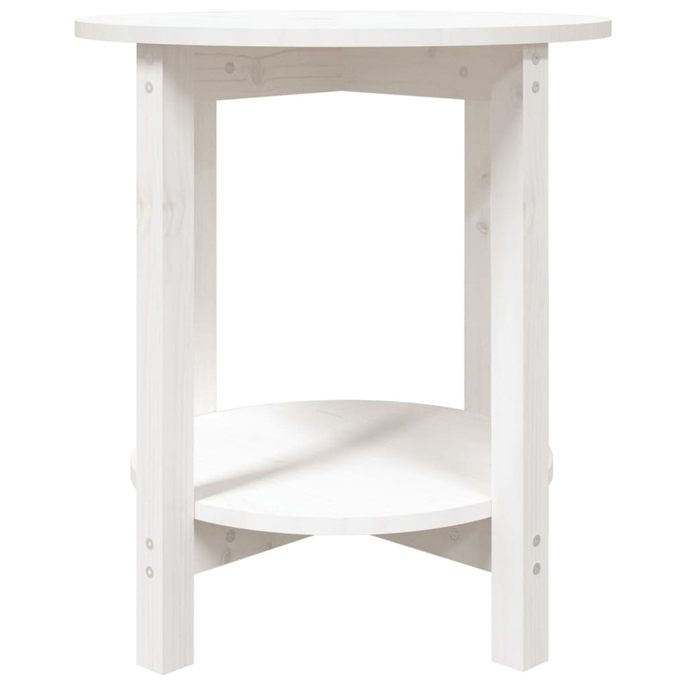 Salontafel Ø 55x60 cm massief grenenhout wit MeubelReus