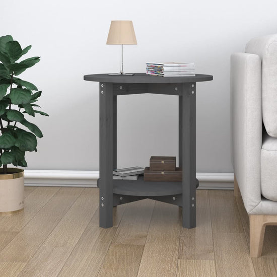 Salontafel Ø 55x60 cm massief grenenhout grijs MeubelReus