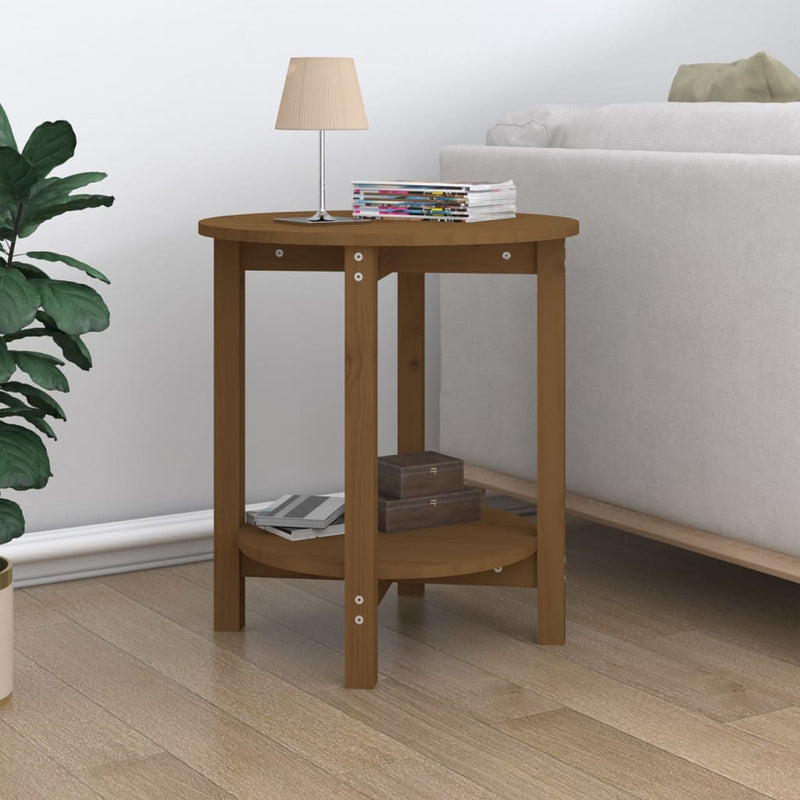 Salontafel Ø 55x60 cm massief grenenhout honingbruin MeubelReus