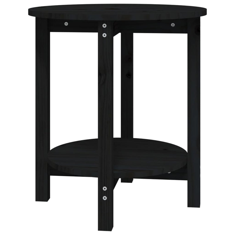 Salontafel Ø 55x60 cm massief grenenhout zwart MeubelReus