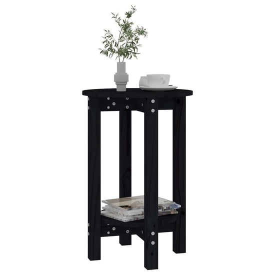 Salontafel Ø 40x60 cm massief grenenhout zwart MeubelReus