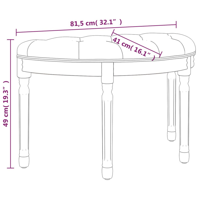 Bankje 81,5x41x49 cm stof donkergrijs MeubelReus
