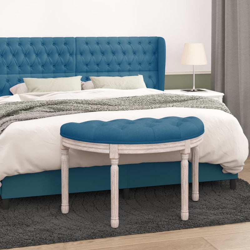Bankje 81,5x41x49 cm fluweel blauw MeubelReus