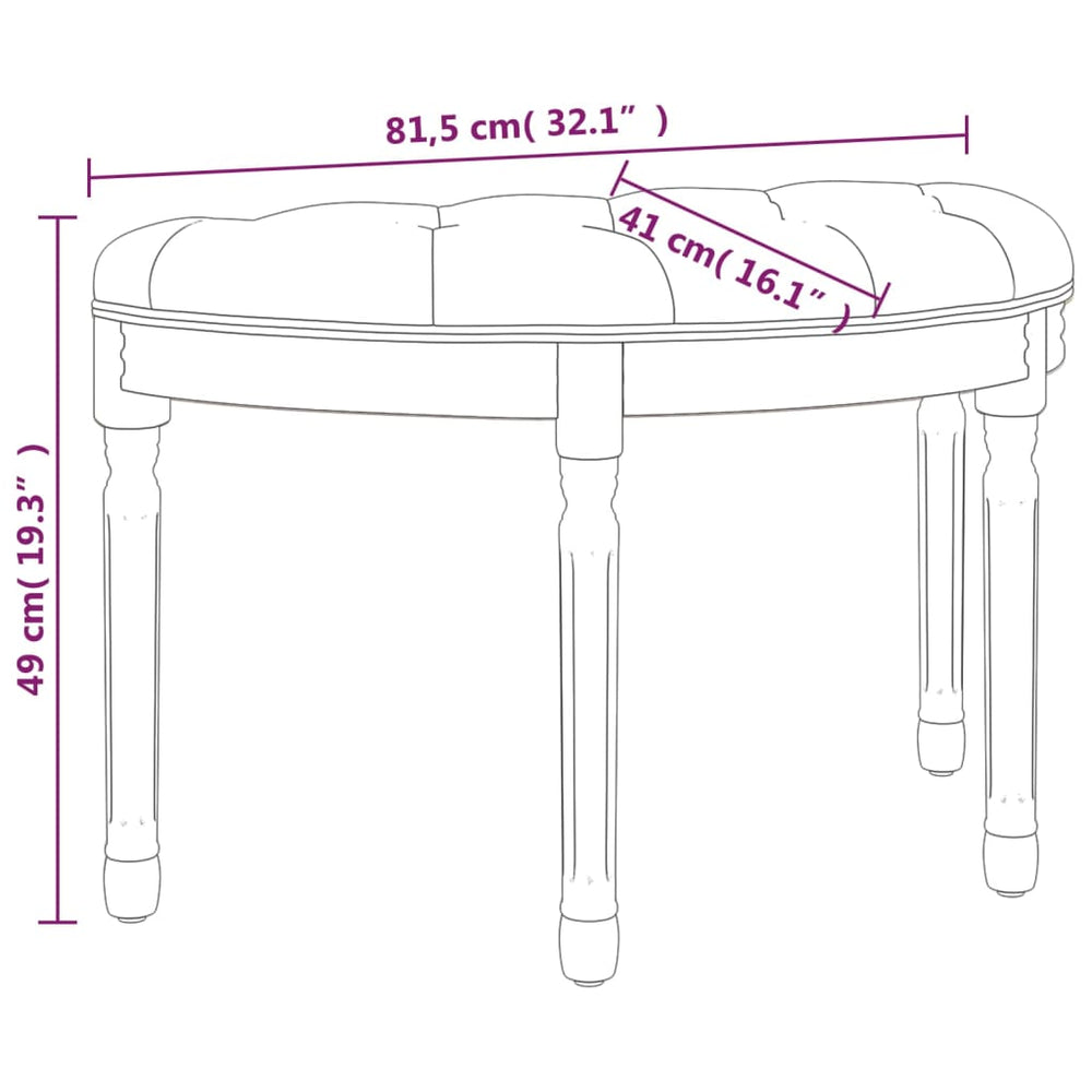 Bankje 81,5x41x49 cm fluweel donkergrijs MeubelReus