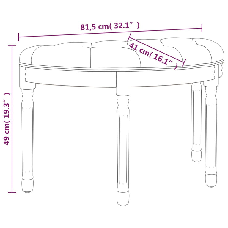 Bankje 81,5x41x49 cm fluweel donkergrijs MeubelReus