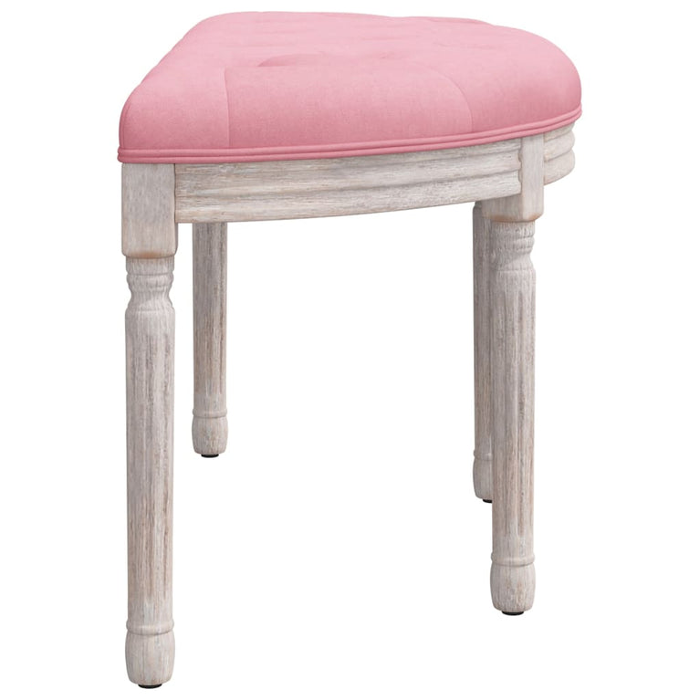 Bankje 81,5x41x49 cm fluweel roze MeubelReus