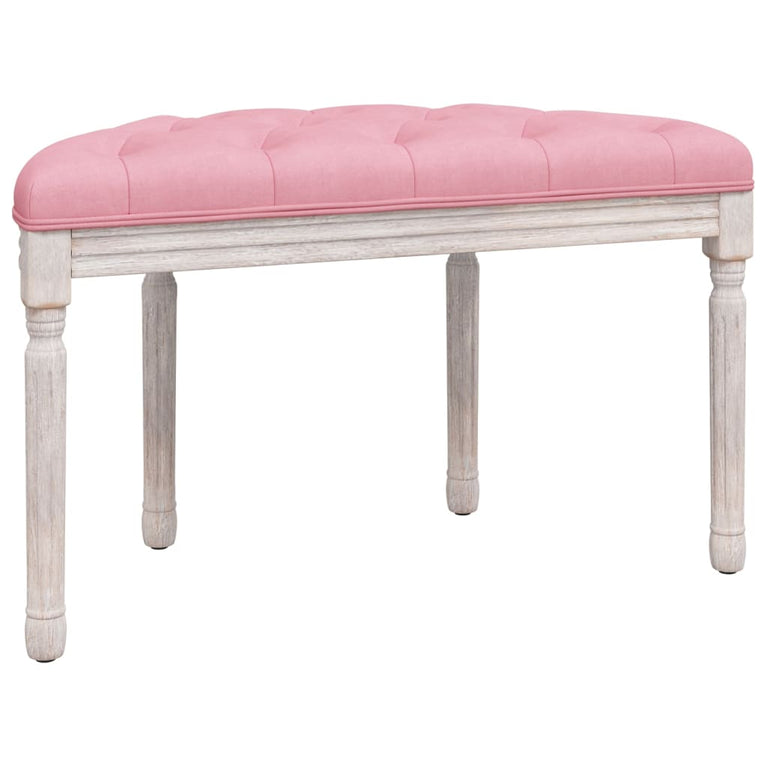Bankje 81,5x41x49 cm fluweel roze MeubelReus