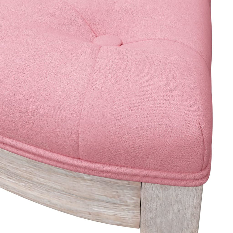 Bankje 81,5x41x49 cm fluweel roze MeubelReus