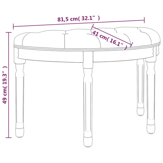 Bankje 81,5x41x49 cm fluweel roze MeubelReus