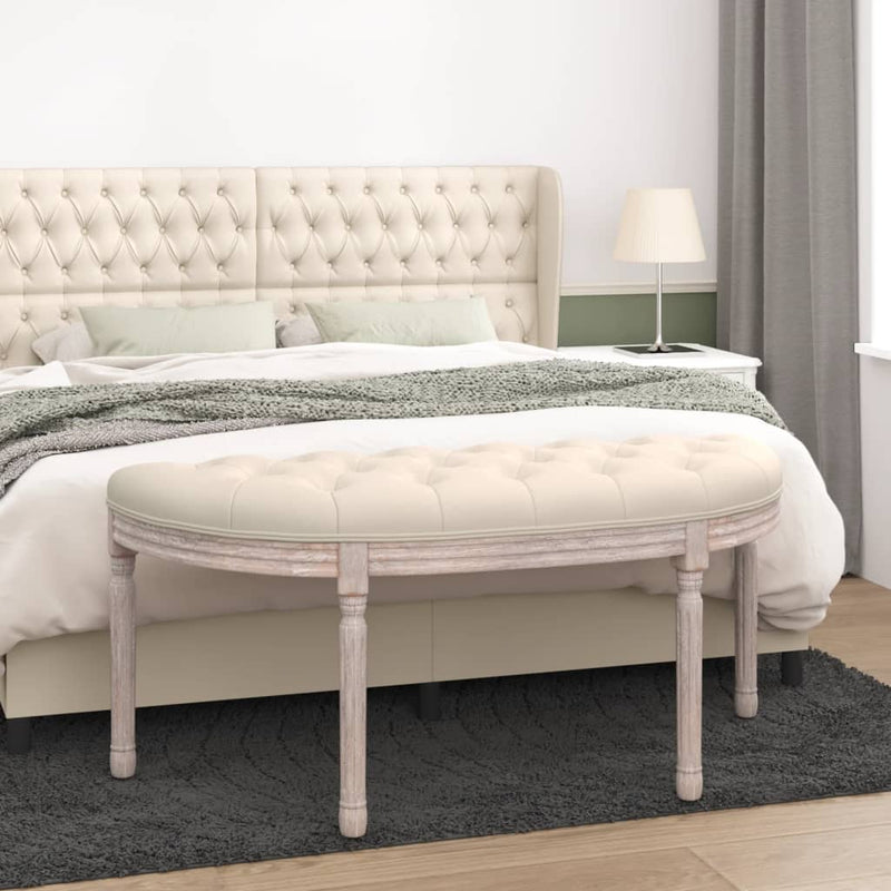 Bankje 81,5x41x49 cm linnen beige MeubelReus