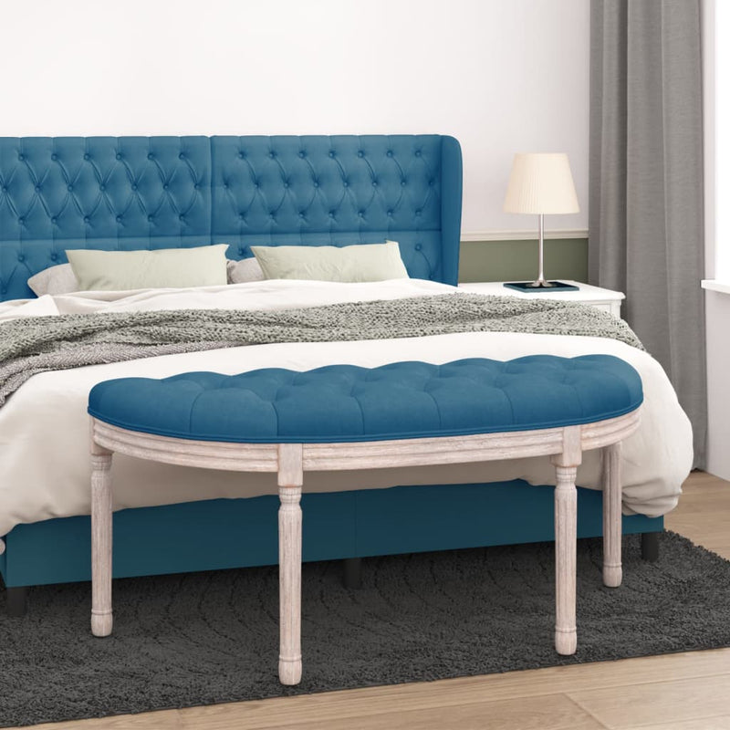 Bankje 110,5x45x49 cm fluweel blauw MeubelReus
