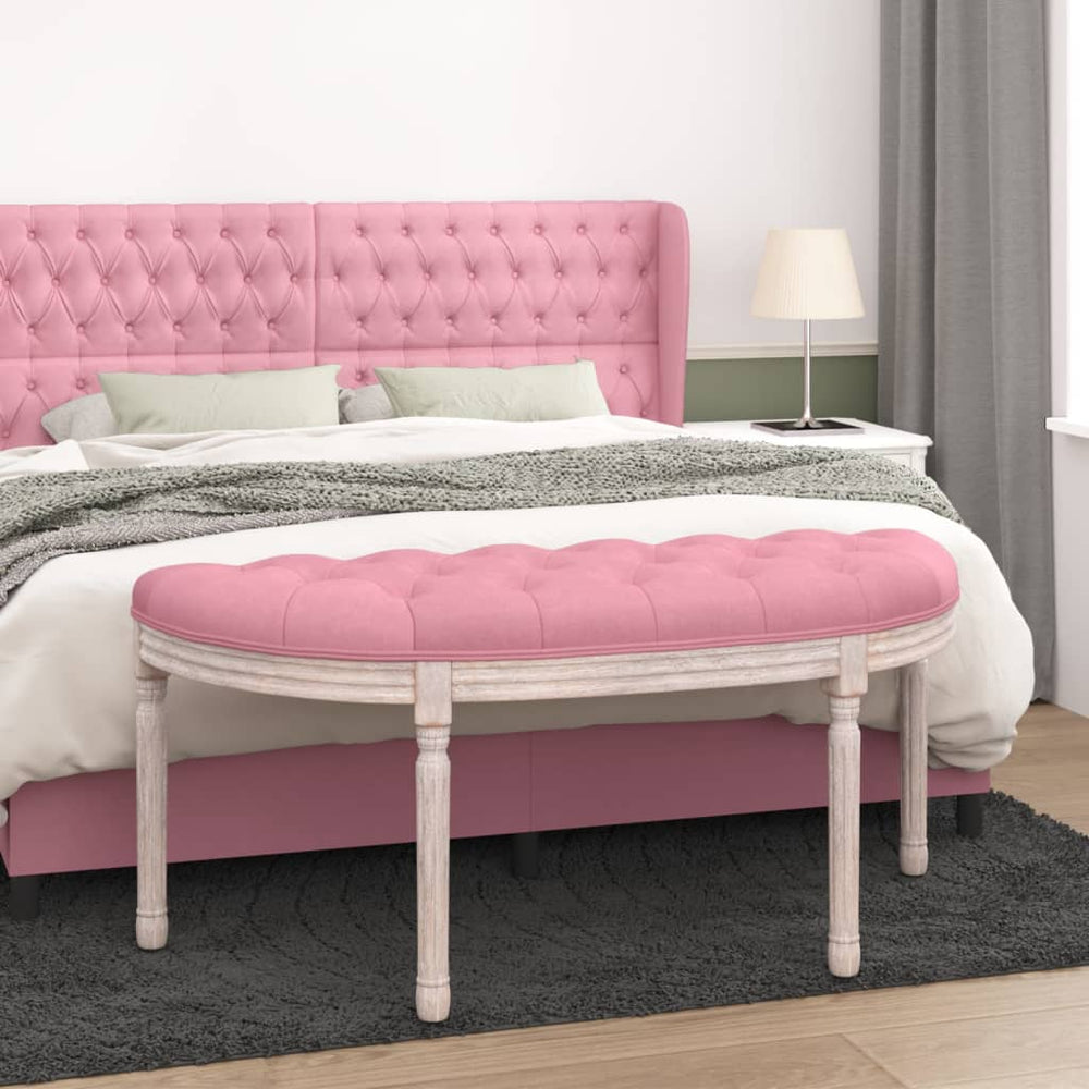 Bankje 110,5x45x49 cm fluweel roze MeubelReus