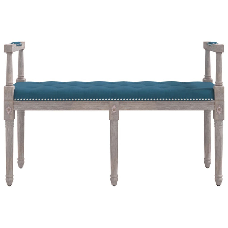 Bankje 110x40x70 cm fluweel blauw MeubelReus