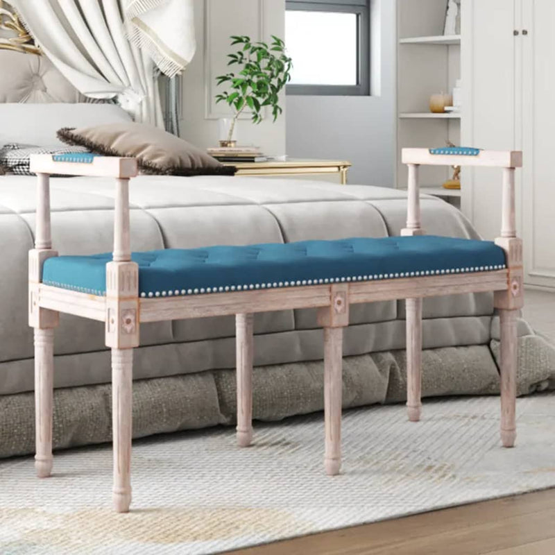 Bankje 110x40x70 cm fluweel blauw MeubelReus
