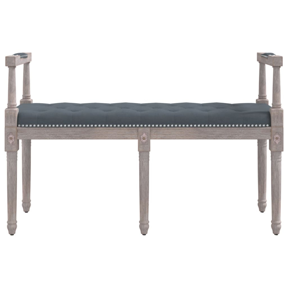 Bankje 110x40x70 cm fluweel donkergrijs MeubelReus