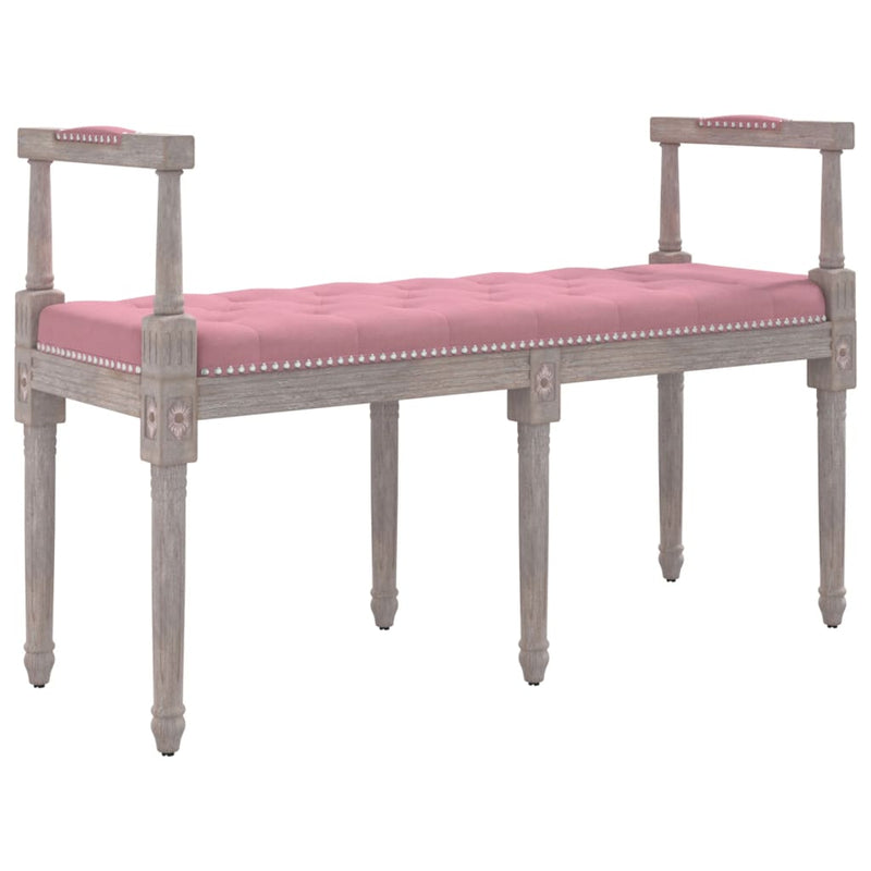 Bankje 110x40x70 cm fluweel roze MeubelReus