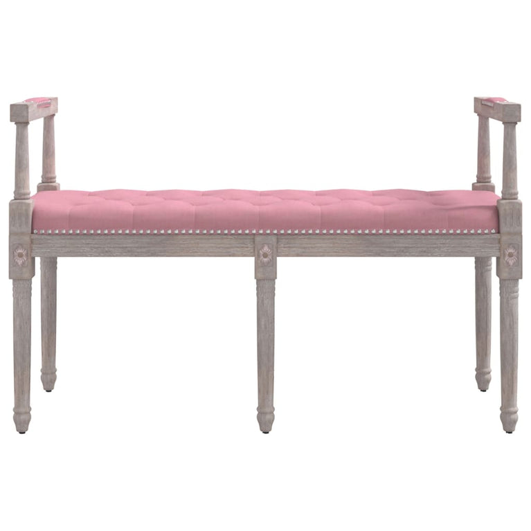 Bankje 110x40x70 cm fluweel roze MeubelReus
