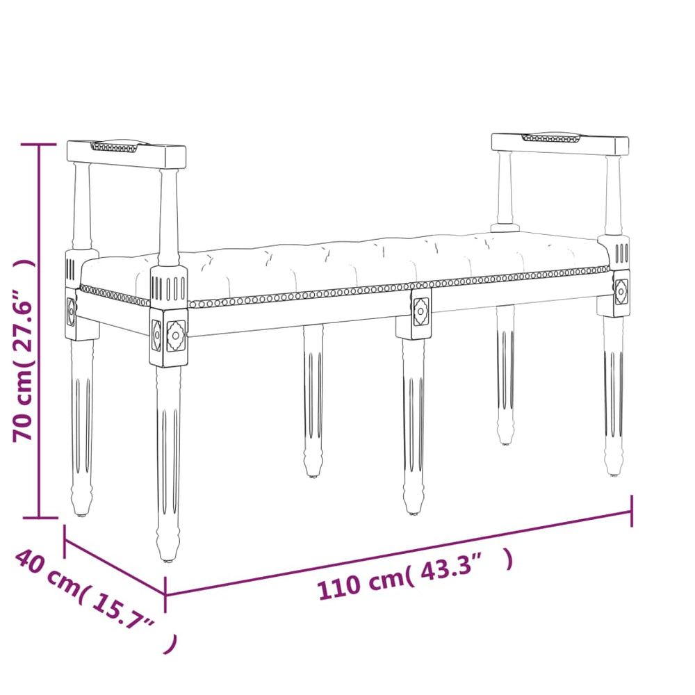 Bankje 110x40x70 cm fluweel roze MeubelReus