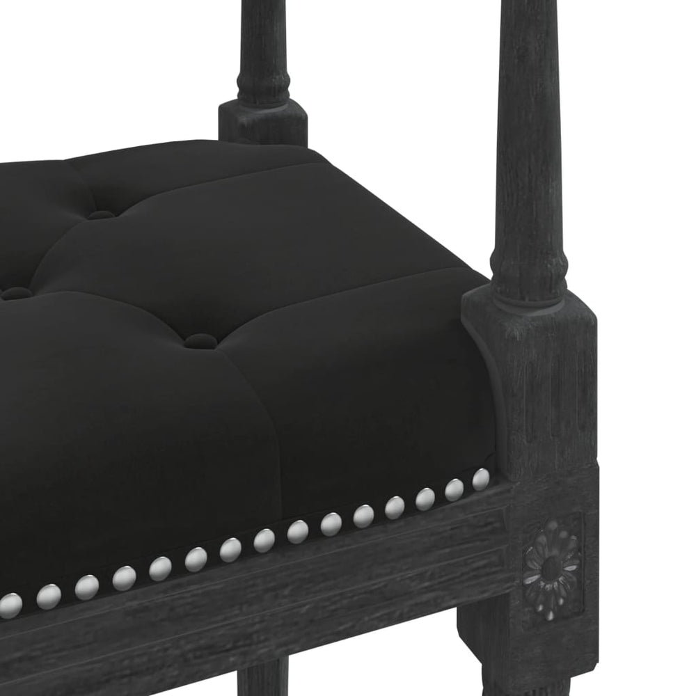 Bankje 110x40x70 cm fluweel zwart MeubelReus