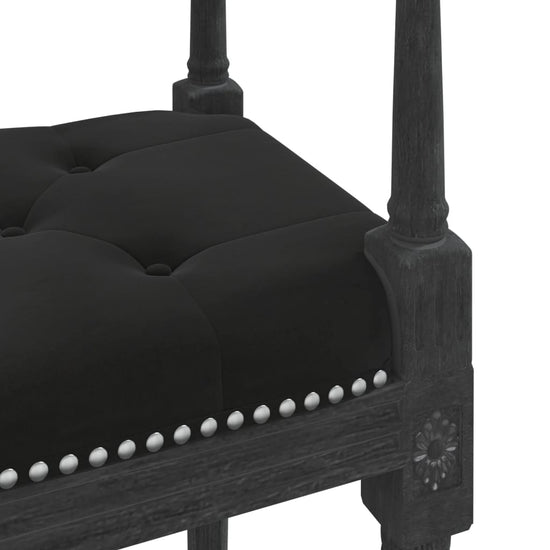 Bankje 110x40x70 cm fluweel zwart MeubelReus