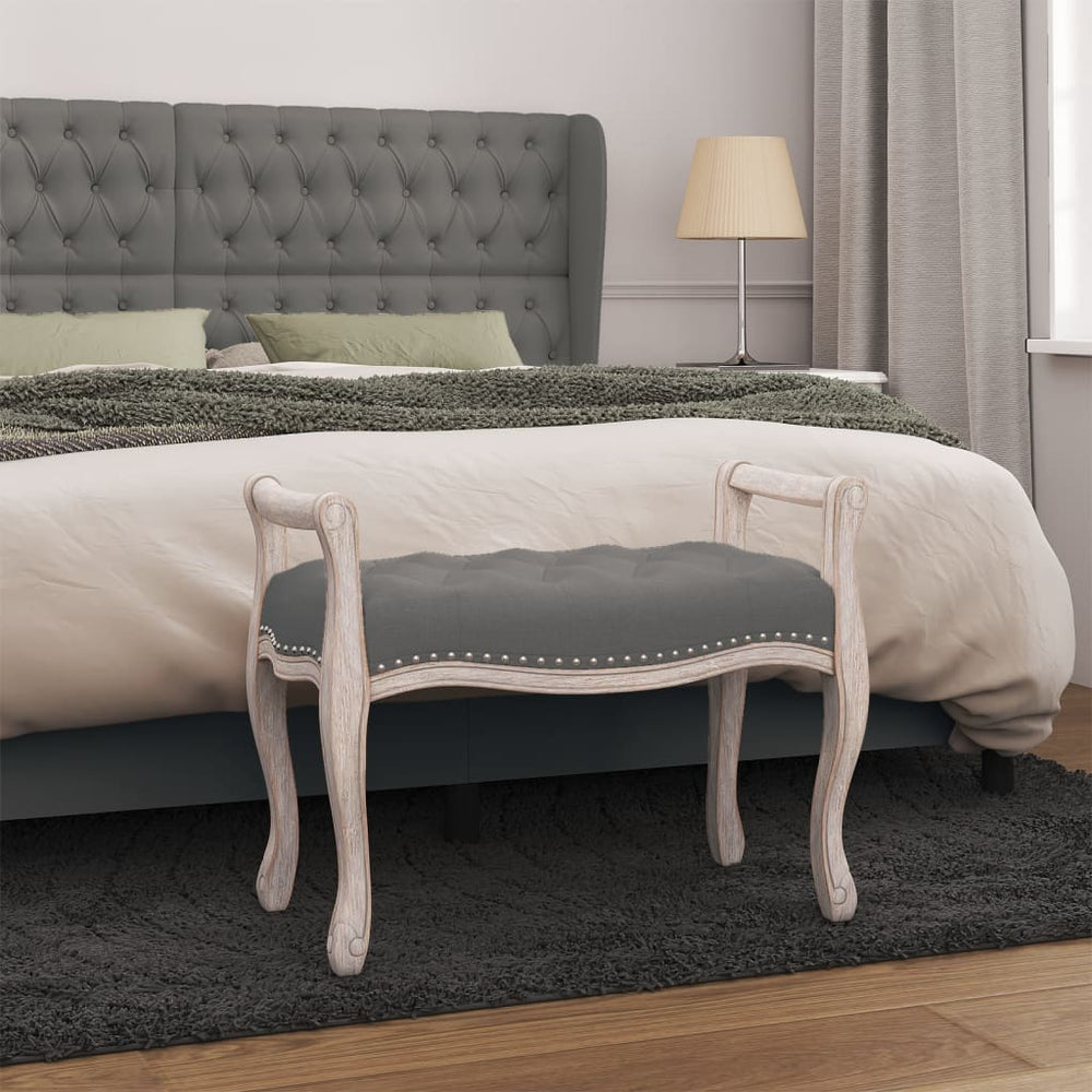 Bankje 80x45x60 cm stof donkergrijs MeubelReus