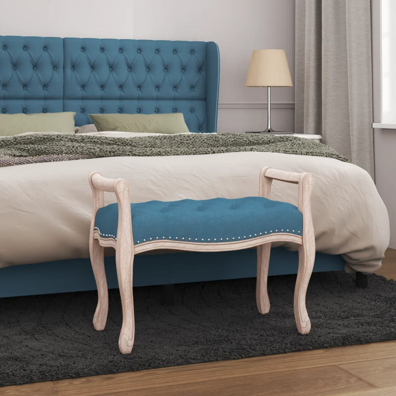 Bankje 80x45x60 cm fluweel blauw MeubelReus