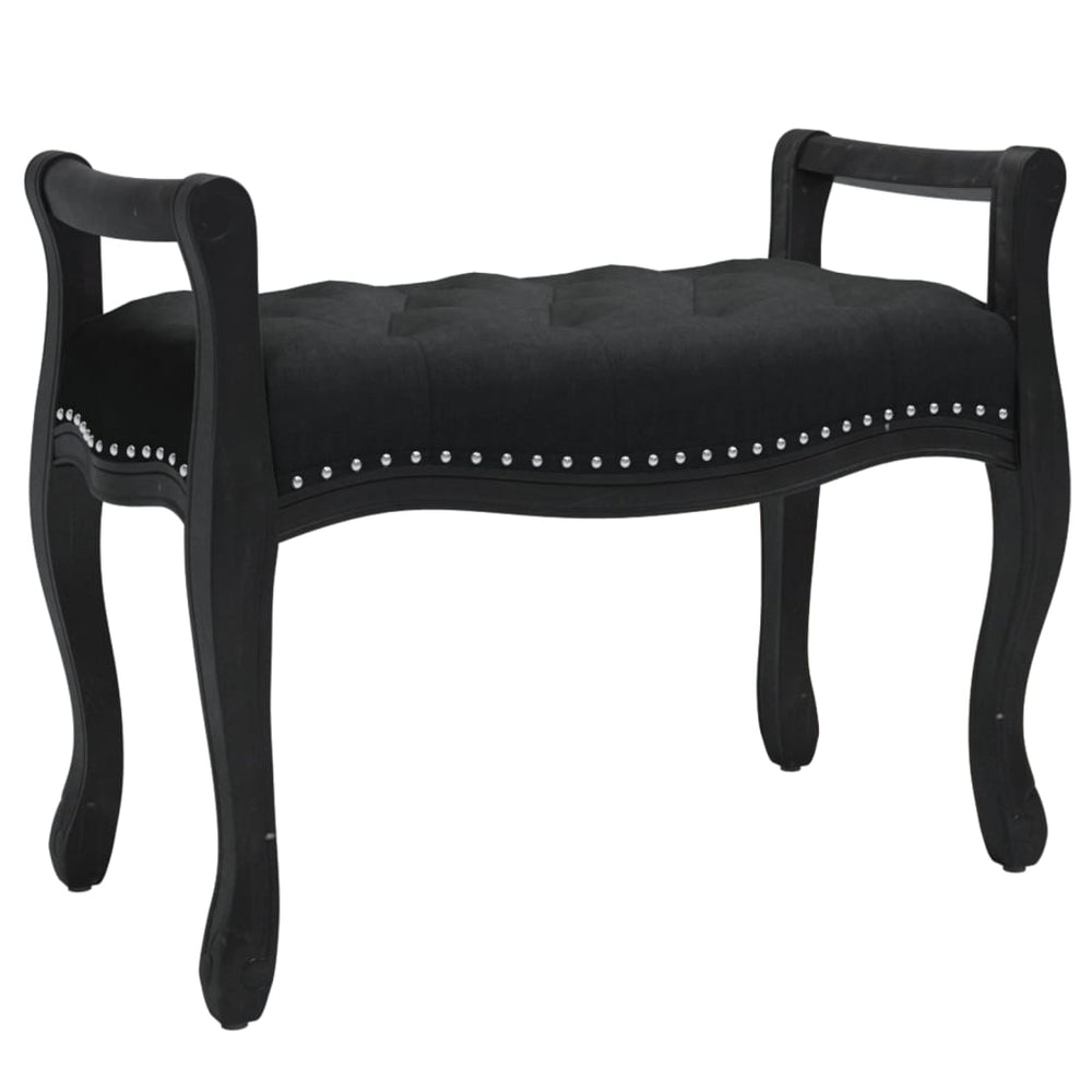 Bankje 80x45x60 cm fluweel zwart MeubelReus