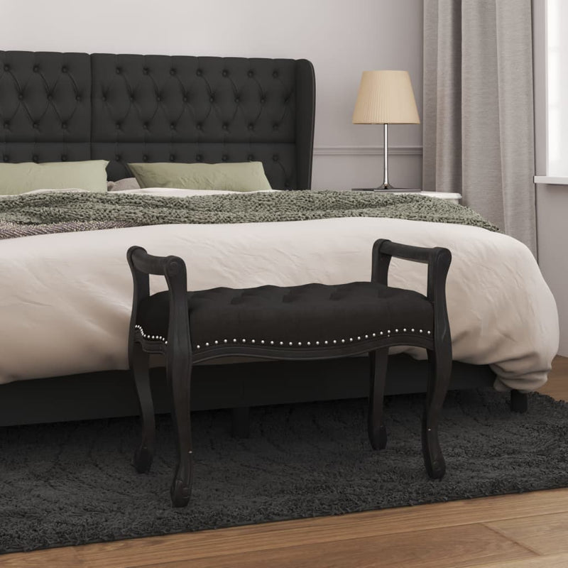 Bankje 80x45x60 cm fluweel zwart MeubelReus