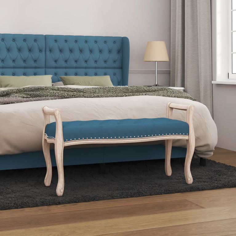Bankje 110x45x60 cm fluweel blauw MeubelReus