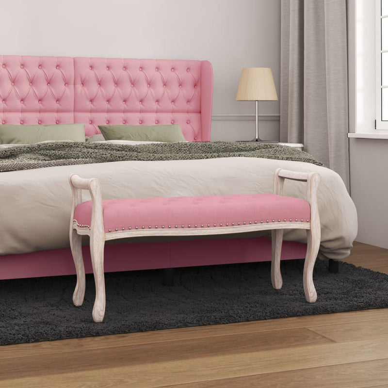 Bankje 110x45x60 cm fluweel roze MeubelReus
