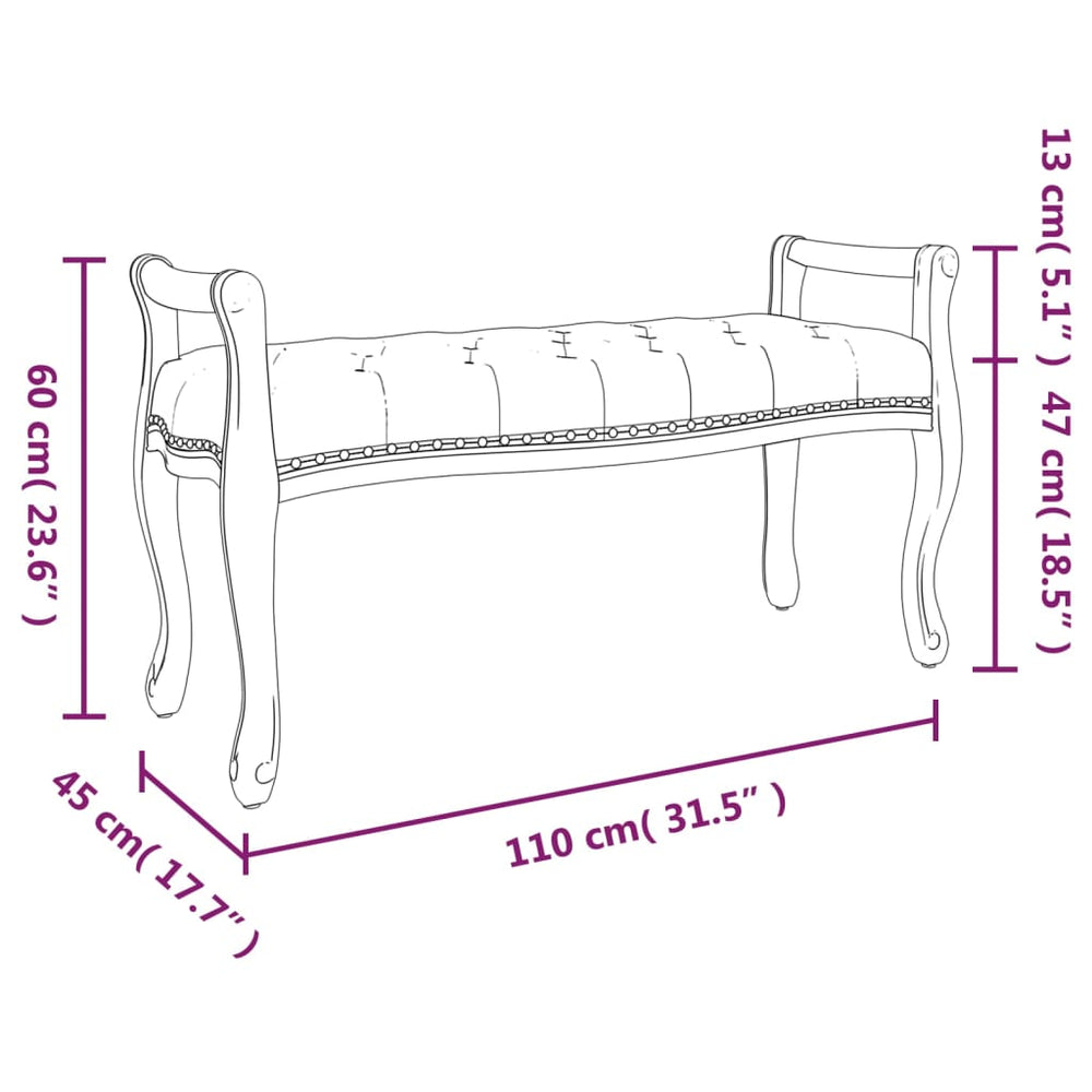 Bankje 110x45x60 cm fluweel zwart MeubelReus