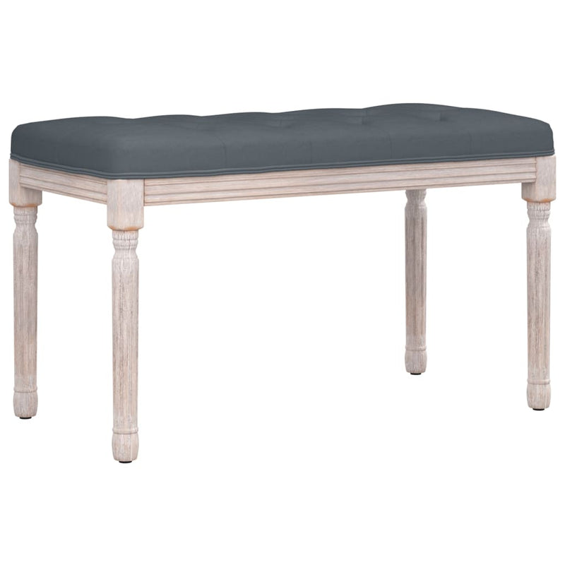 Bankje 80x40x49 cm fluweel donkergrijs MeubelReus